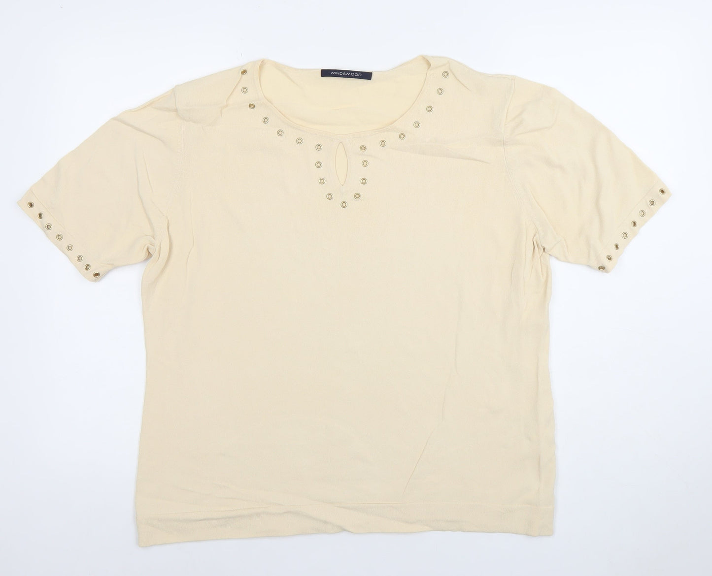 Womens UK Size L Windsmoor Beige Basic T-Shirt