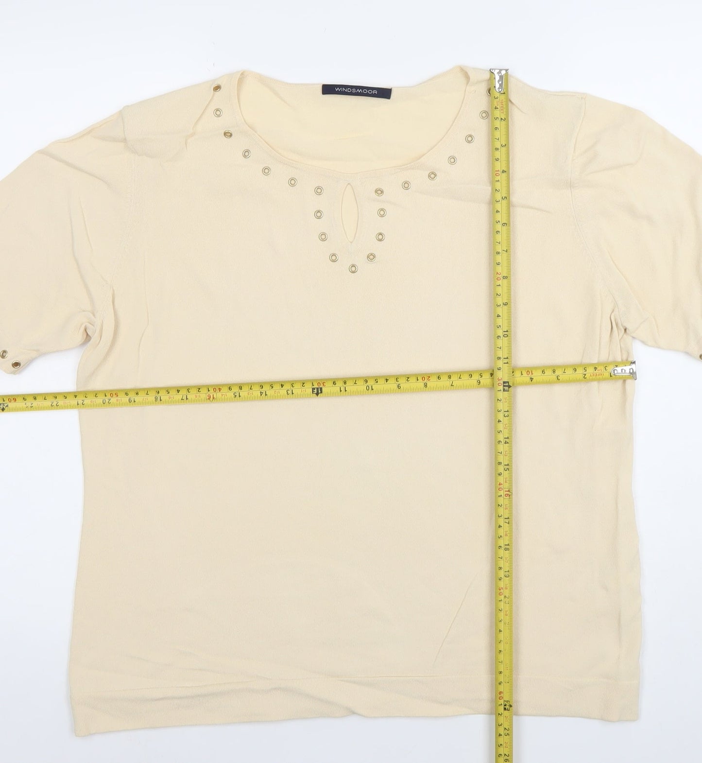 Womens UK Size L Windsmoor Beige Basic T-Shirt