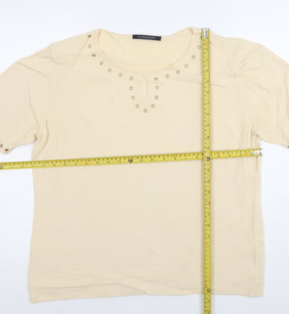 Womens UK Size L Windsmoor Beige Basic T-Shirt