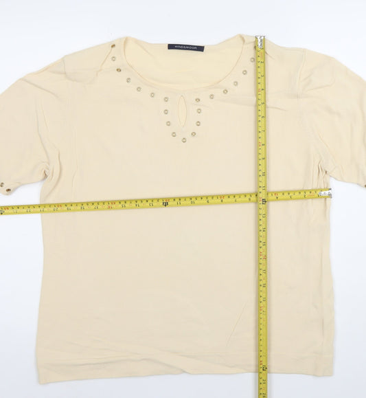 Womens UK Size L Windsmoor Beige Basic T-Shirt