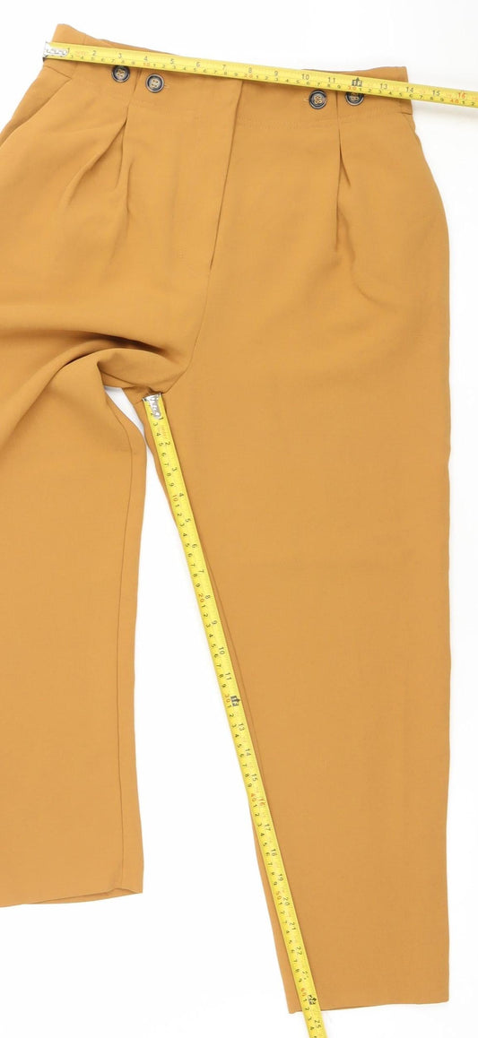 Topshop Women Brown UK 12 High Waist Tapered Crepe Trousers