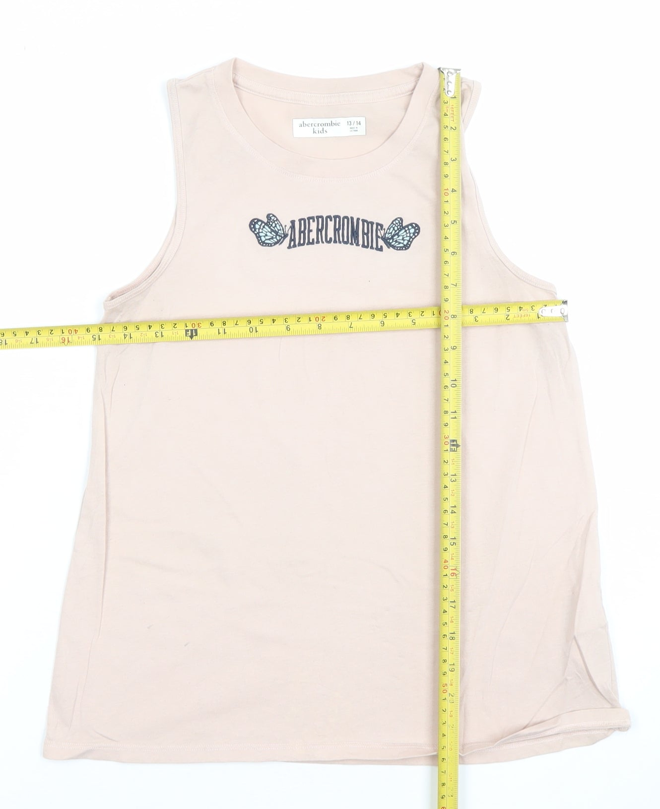 Girls UK Size 13-14 Years abercrombie kids Beige Basic Tank