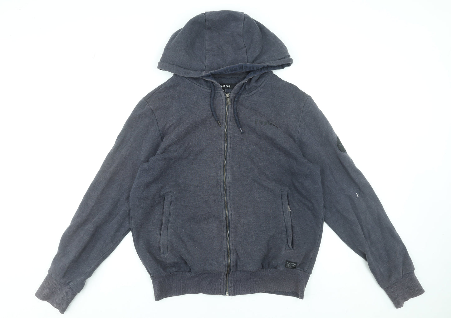 Mens UK Size M Firetrap Blue Full Zip Hoodie