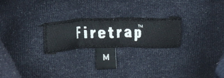Mens UK Size M Firetrap Blue Full Zip Hoodie