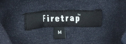 Mens UK Size M Firetrap Blue Full Zip Hoodie