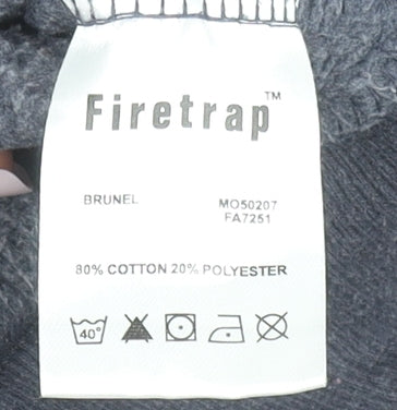 Mens UK Size M Firetrap Blue Full Zip Hoodie