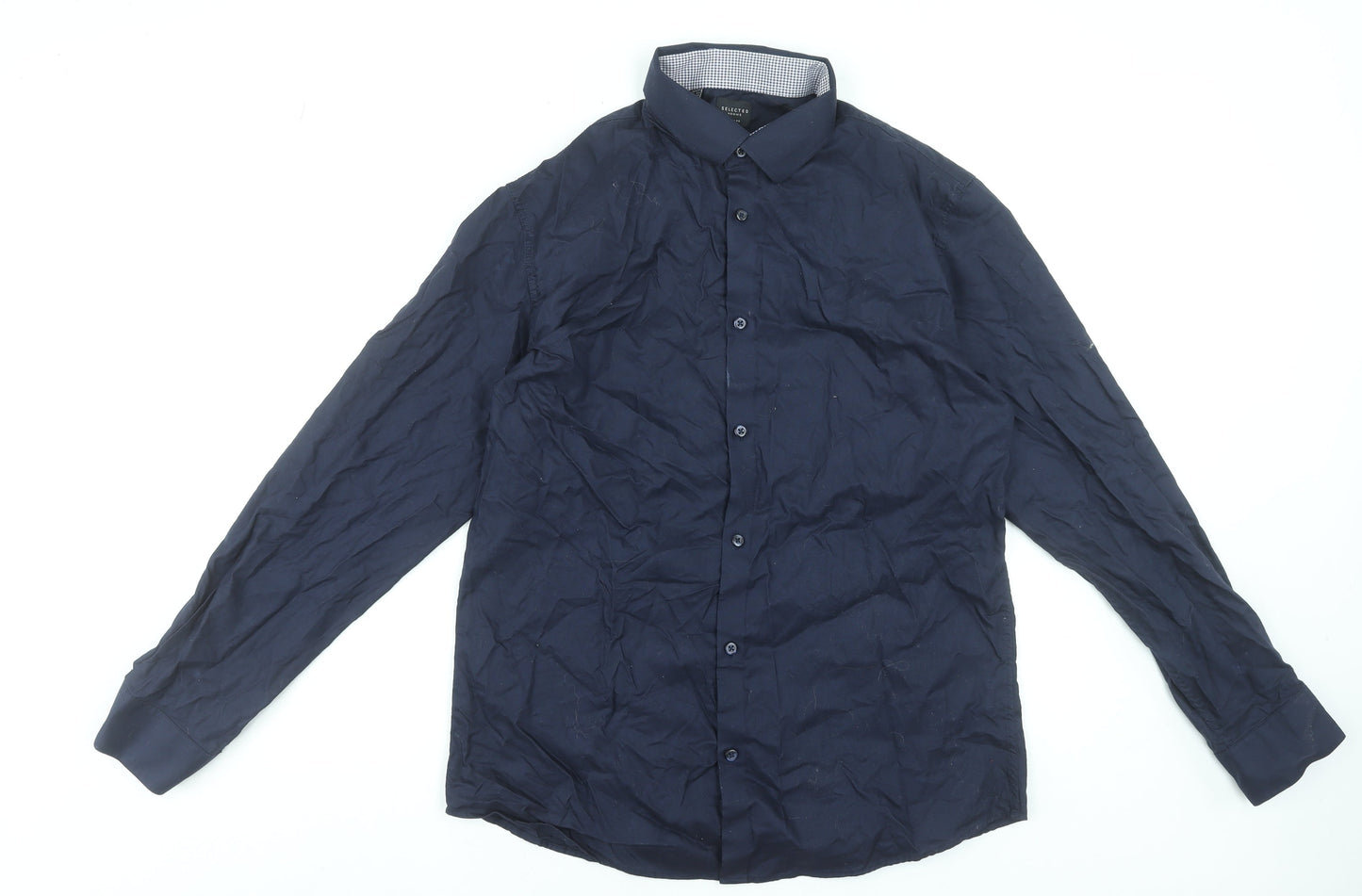 Mens UK Collar Size XL Selected Homme Smart Blue  Dress Shirt