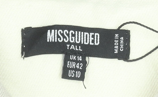 Missguided Women Beige Colourblock Belted Shirt Dress Size 14 Tall