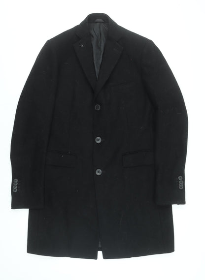 Mens UK Size 42 Remus Uomo Black Overcoat
