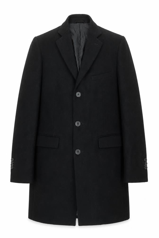 Mens UK Size 42 Remus Uomo Black Overcoat