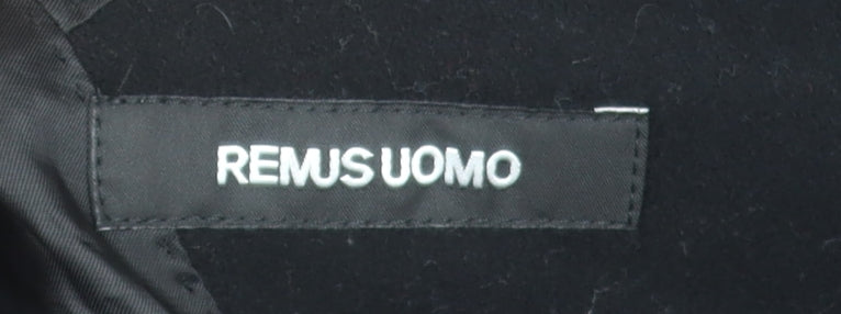 Mens UK Size 42 Remus Uomo Black Overcoat