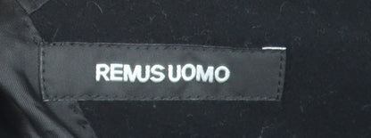 Mens UK Size 42 Remus Uomo Black Overcoat