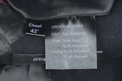Mens UK Size 42 Remus Uomo Black Overcoat