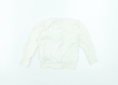 Polo Ralph Lauren Girls Ivory Cotton Cardigan 3 Years Button Front RL Heart Logo