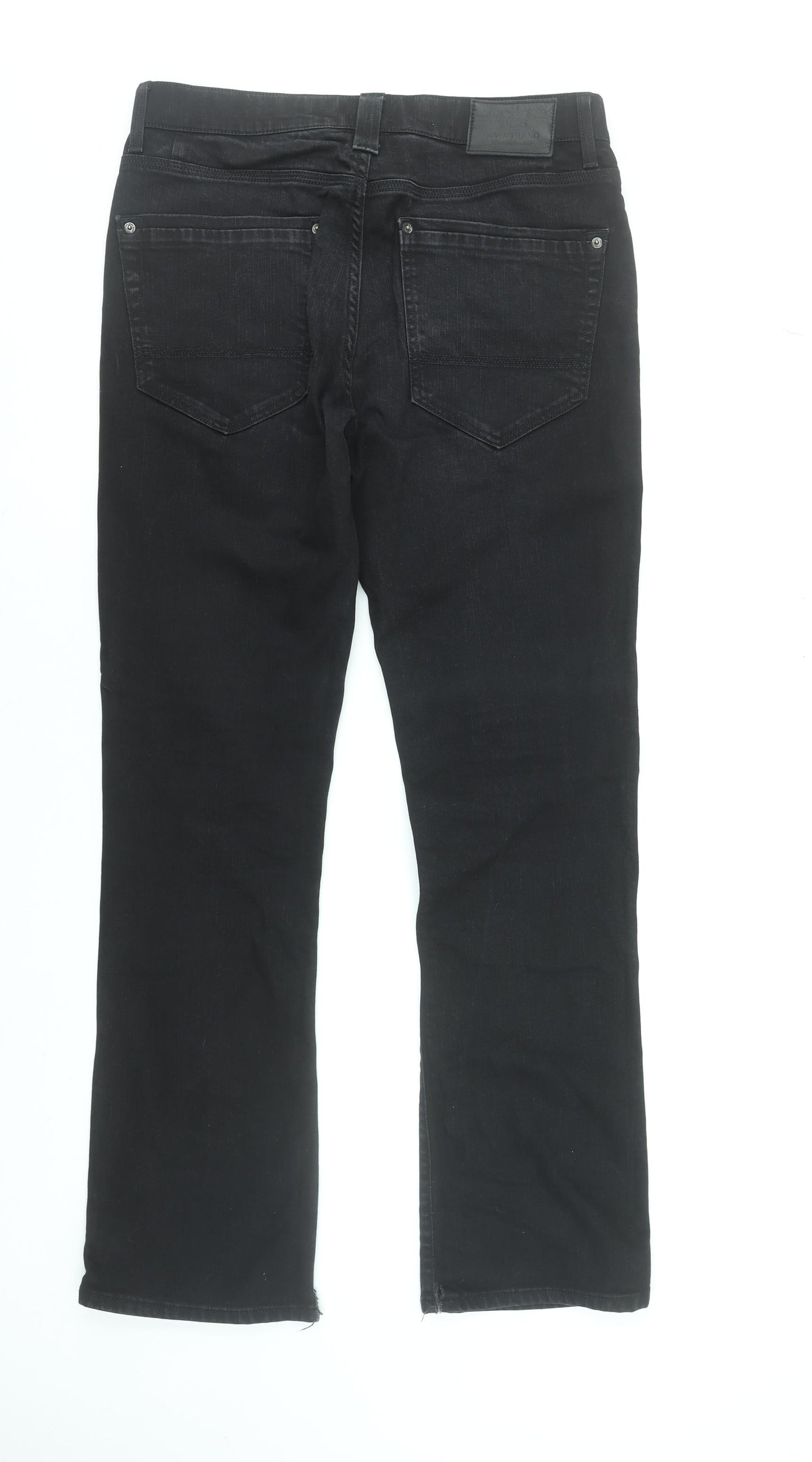 Mens UK Size L River Island Regular Fit Straight Black Jeans