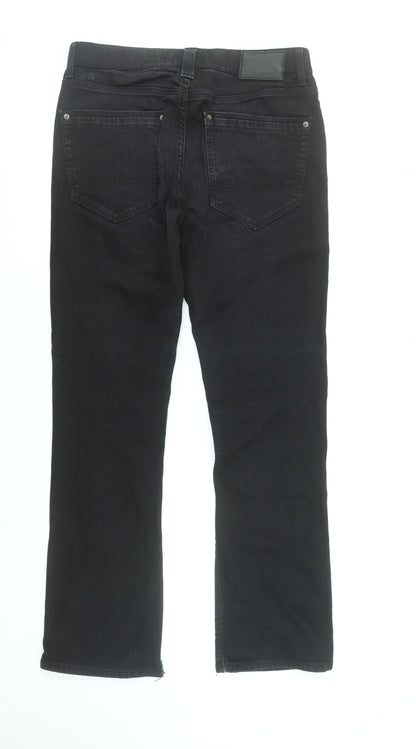 Mens UK Size L River Island Regular Fit Straight Black Jeans