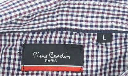 Pierre Cardin Men Red V-Neck Cotton Pullover Jumper Size L