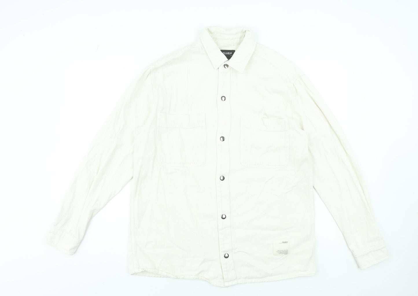 Mens UK Size M Pull&Bear Ivory Basic Jacket