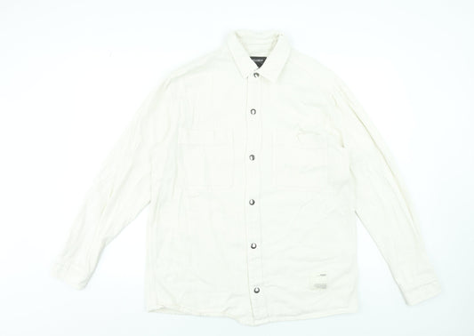 Mens UK Size M Pull&Bear Ivory Basic Jacket