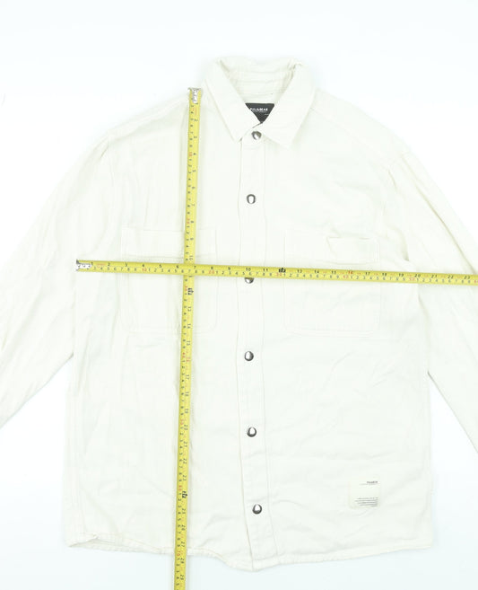 Mens UK Size M Pull&Bear Ivory Basic Jacket