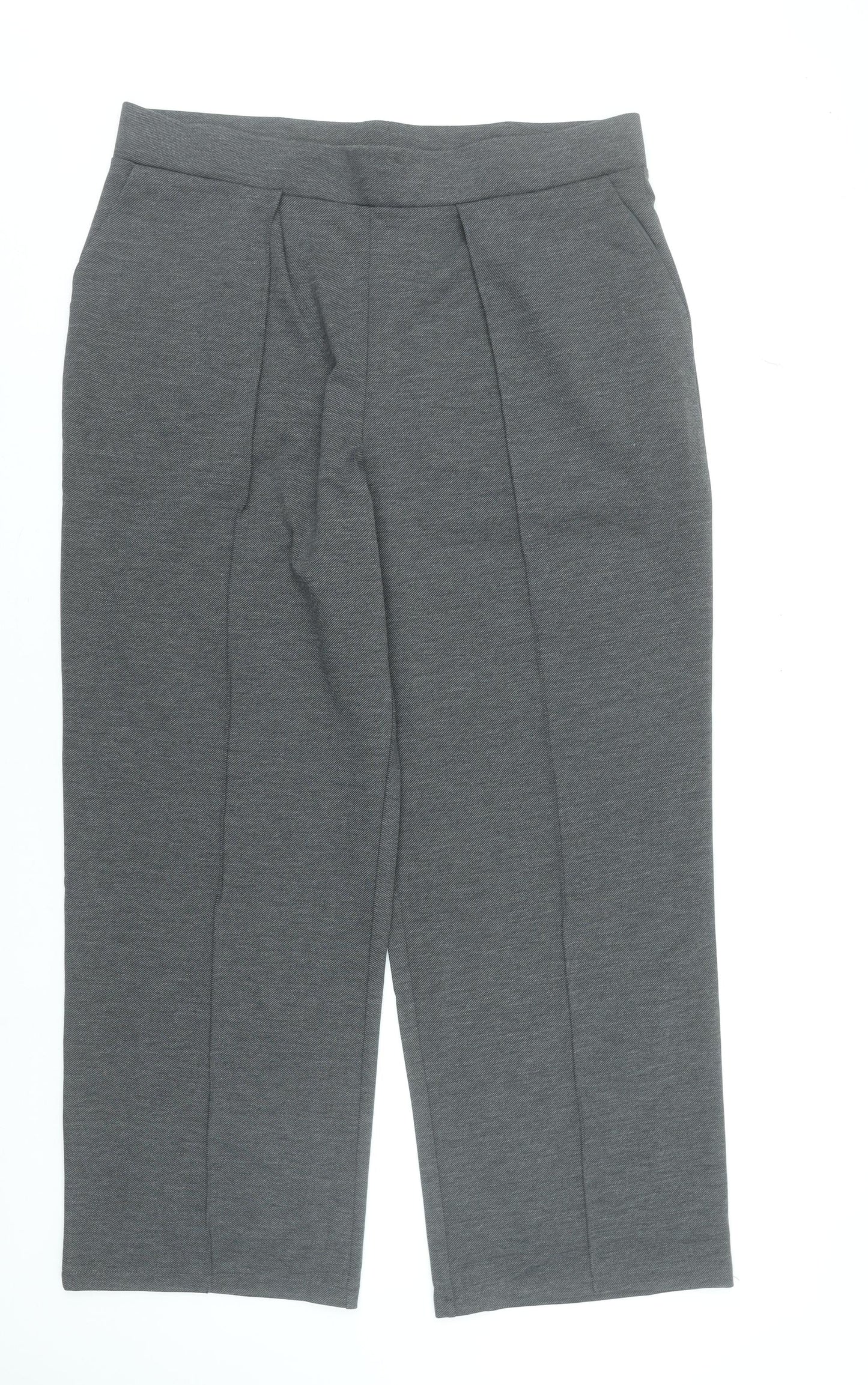 Womens UK Size XL Unknown Regular Fit Cropped Grey Trousers