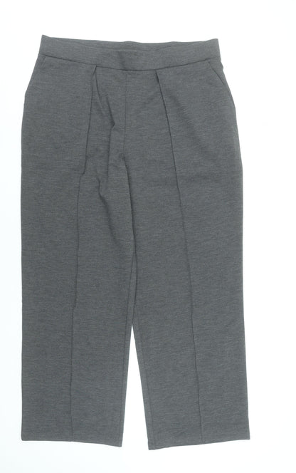 Womens UK Size XL Unknown Regular Fit Cropped Grey Trousers