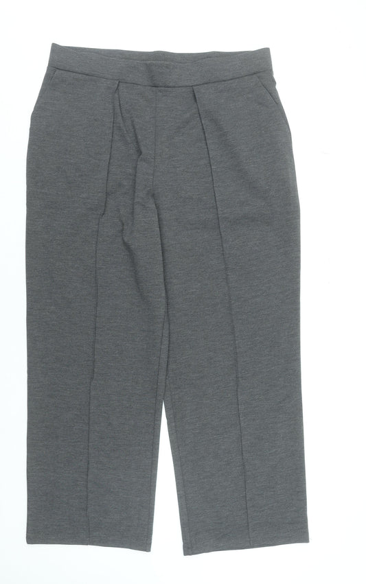 Womens UK Size XL Unknown Regular Fit Cropped Grey Trousers