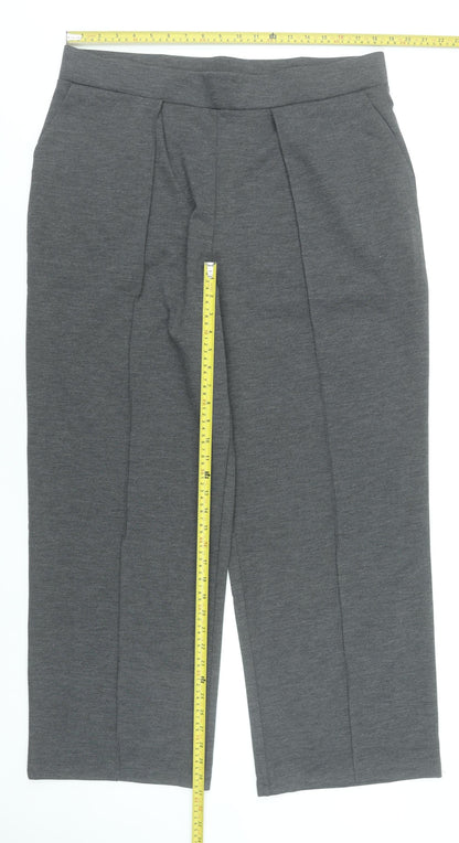 Womens UK Size XL Unknown Regular Fit Cropped Grey Trousers