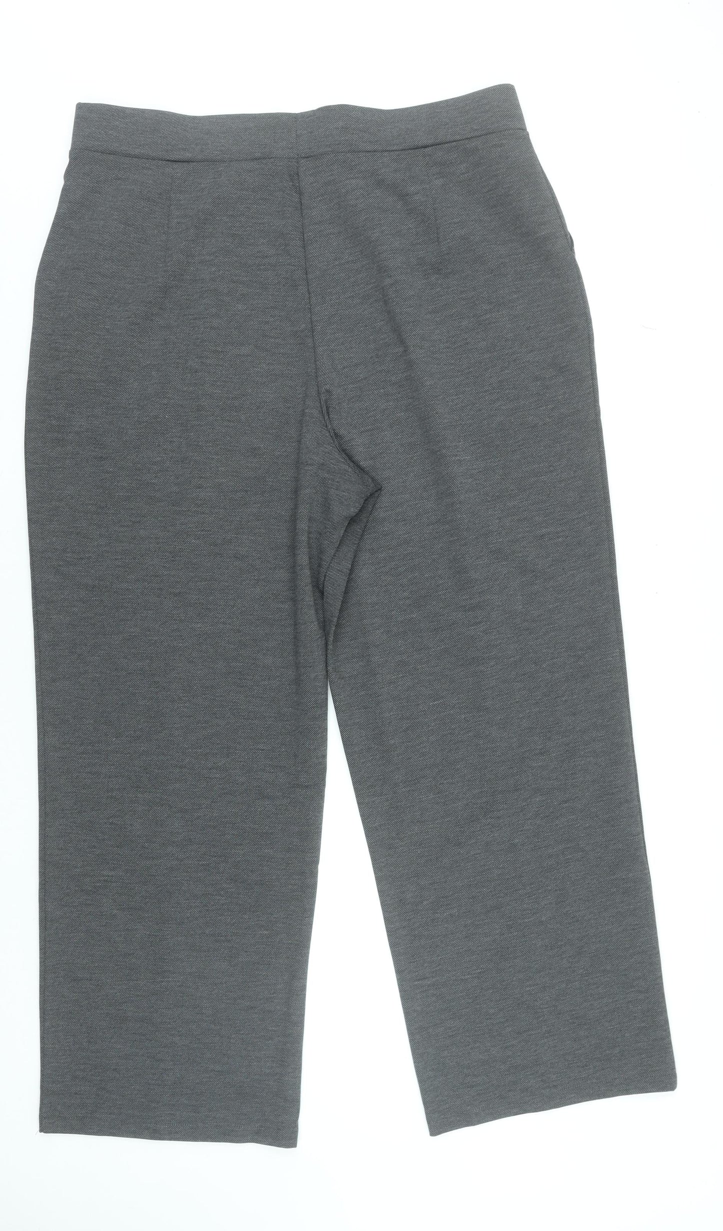 Womens UK Size XL Unknown Regular Fit Cropped Grey Trousers