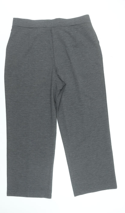 Womens UK Size XL Unknown Regular Fit Cropped Grey Trousers