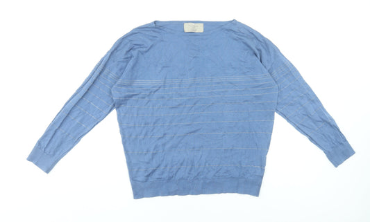 Womens UK Size L Paul Costelloe Living Studio Blue Pullover Jumper