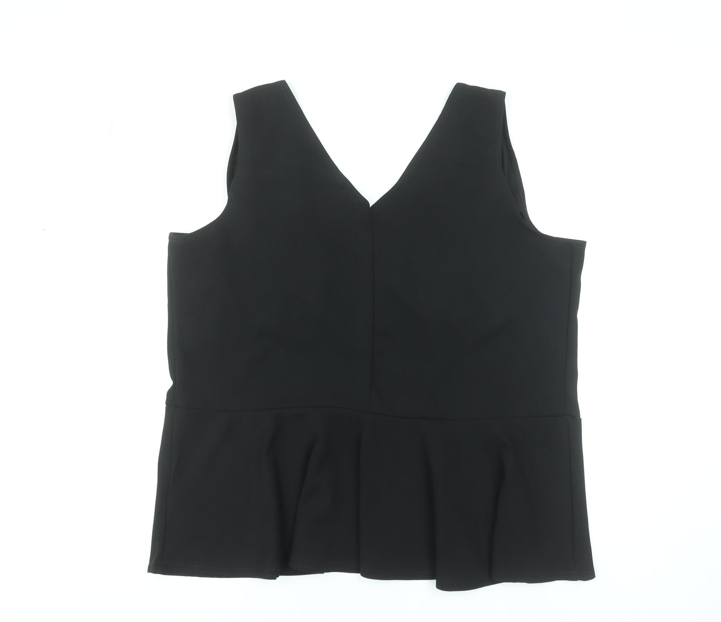 Boohoo Women's Black Plus Size 28 Peplum Sleeveless Blouse