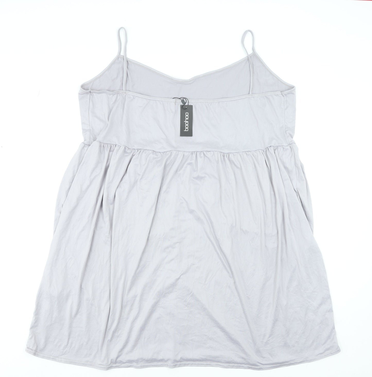 Boohoo Women’s Plus Grey Jersey Slip Dress Size 28