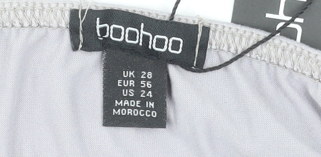 Boohoo Women’s Plus Grey Jersey Slip Dress Size 28