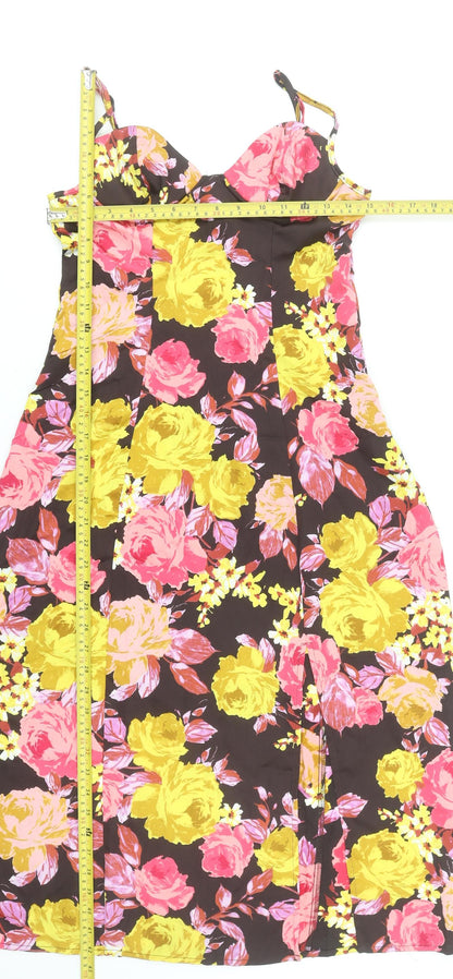 Brave Soul Women's Multicoloured Floral Slip Dress S