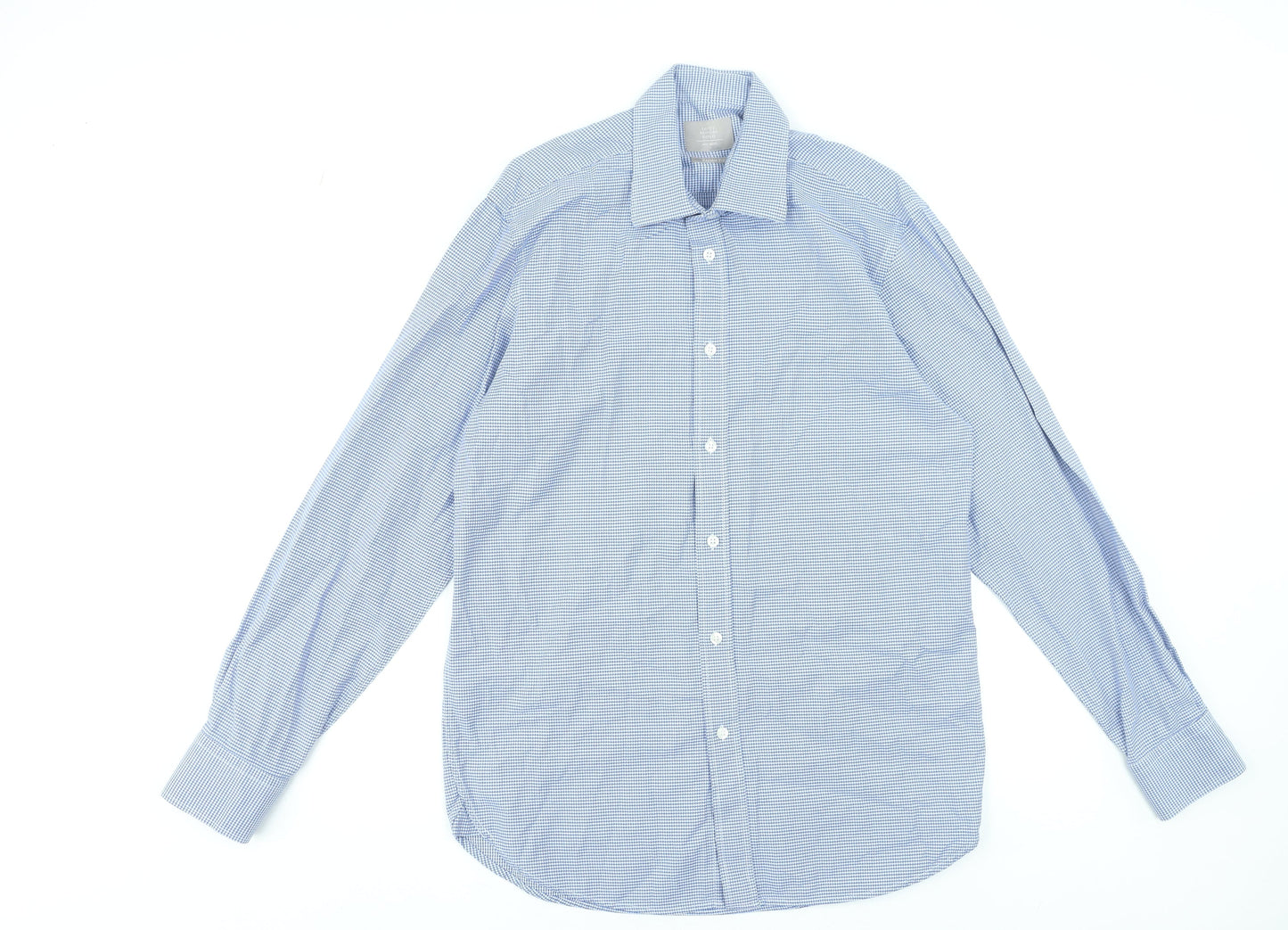 Mens UK Collar Size 15.5 Moss Bros Smart Blue  Dress Shirt