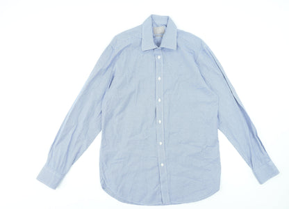 Mens UK Collar Size 15.5 Moss Bros Smart Blue  Dress Shirt