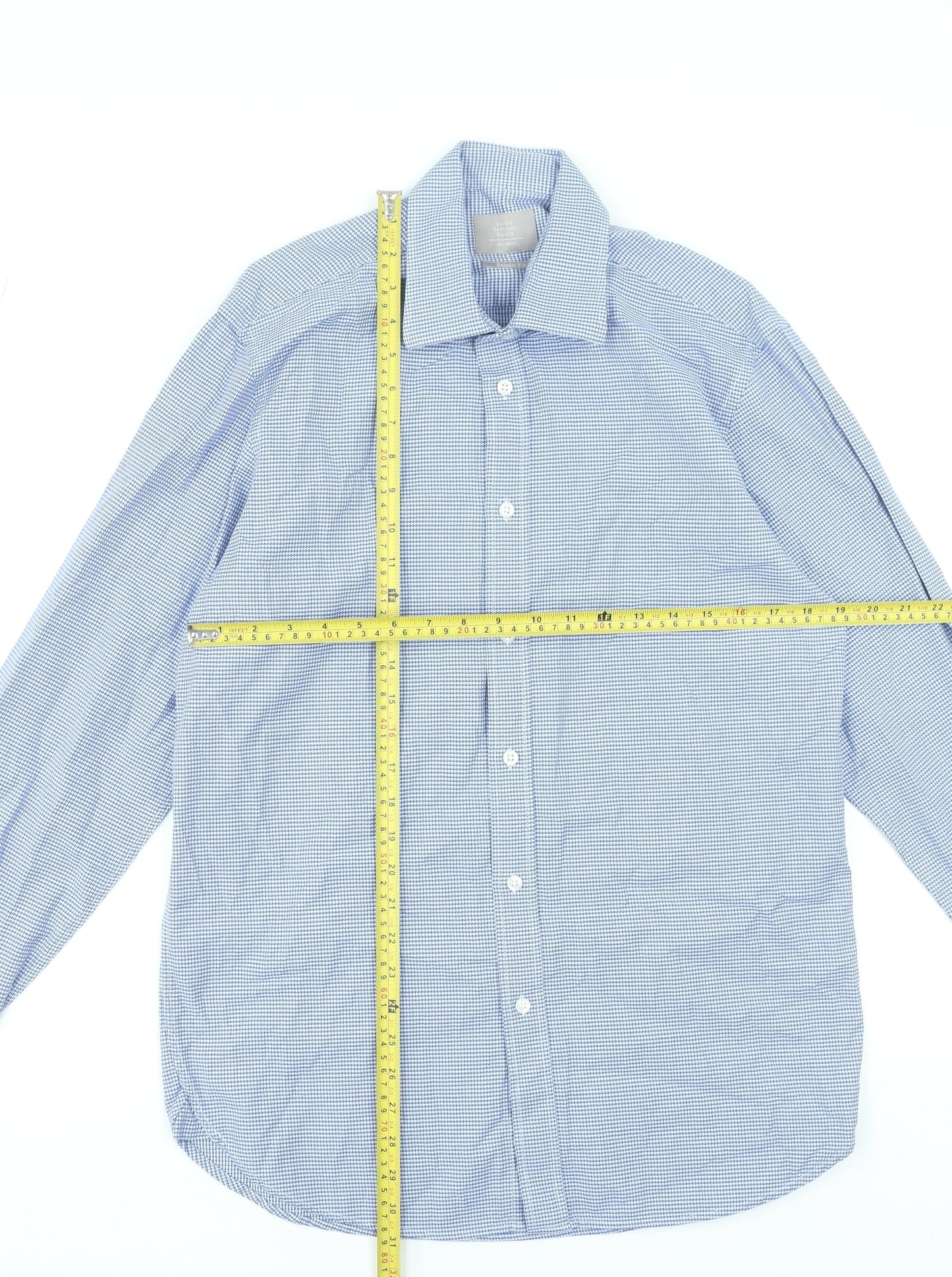 Mens UK Collar Size 15.5 Moss Bros Smart Blue  Dress Shirt
