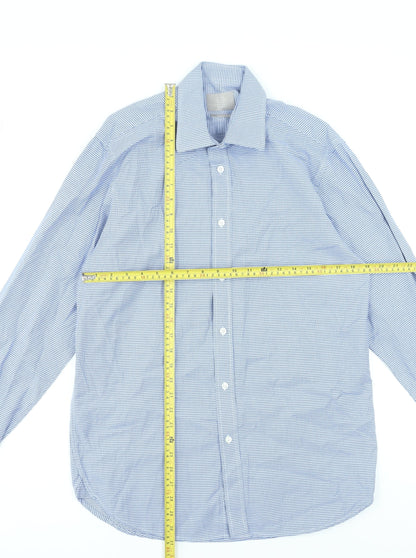 Mens UK Collar Size 15.5 Moss Bros Smart Blue  Dress Shirt