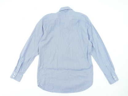 Mens UK Collar Size 15.5 Moss Bros Smart Blue  Dress Shirt