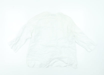 Womens UK Size S Carolyn Donnelly The Edit White Tunic Blouse