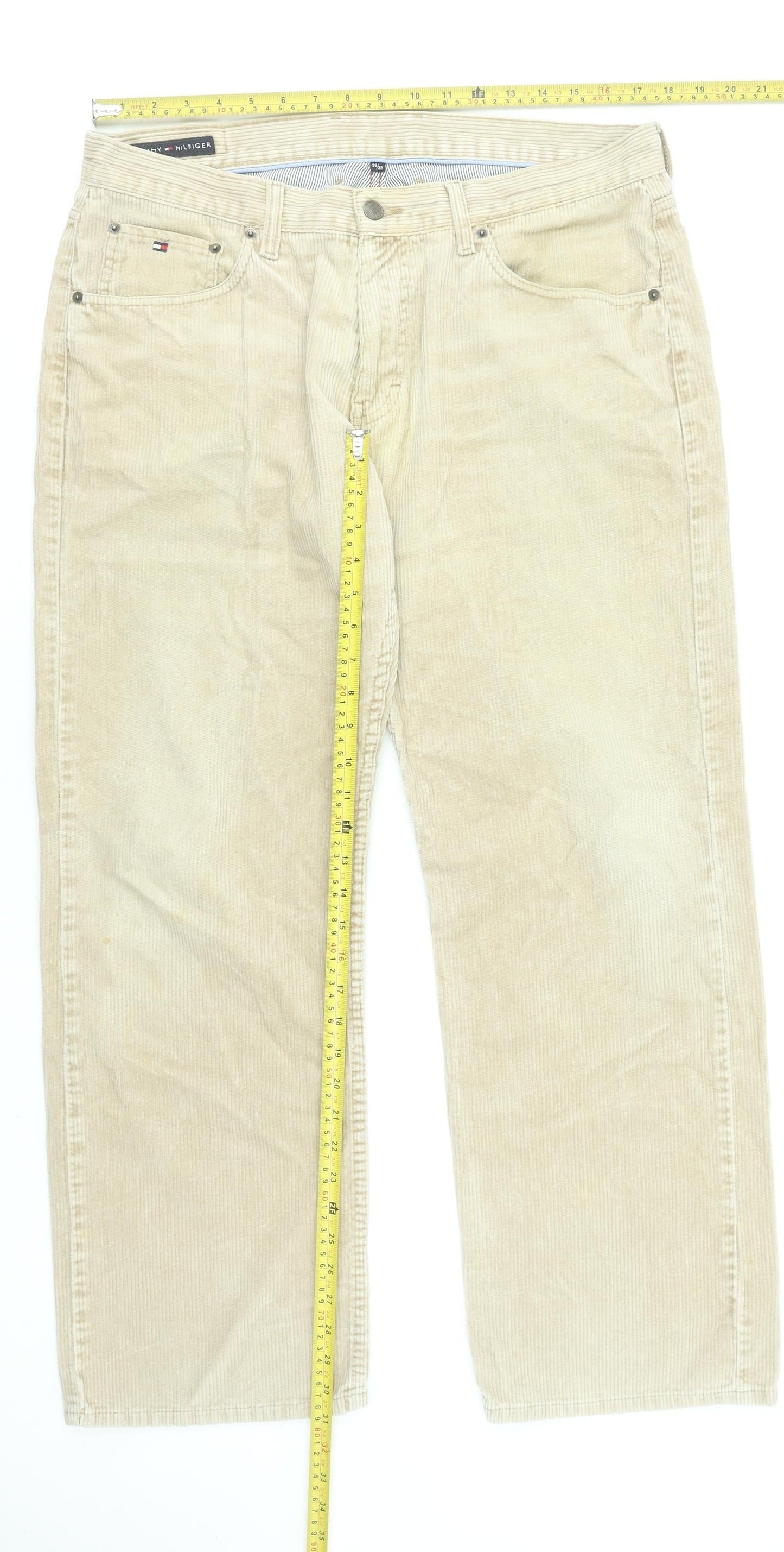 Tommy Hilfiger Men's Beige Corduroy Chino Trousers 36W 32L