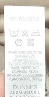 Dunnes Womens Beige Shift Dress Size 10 Beaded Scoop Neck Classic Style