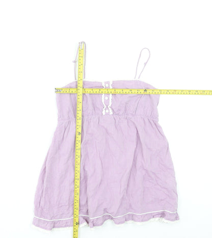 Bershka Women's Purple 100% Cotton Camisole Tank Top Size L