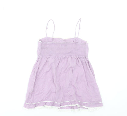 Bershka Women's Purple 100% Cotton Camisole Tank Top Size L