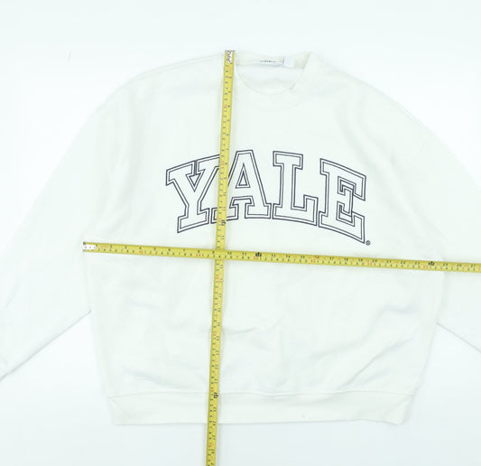 Womens UK Size M Yale University White Pullover Sweatshirt