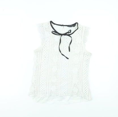 Womens UK Size 14 Dorothy Perkins Ivory Lace Blouse