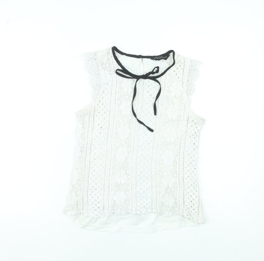 Womens UK Size 14 Dorothy Perkins Ivory Lace Blouse