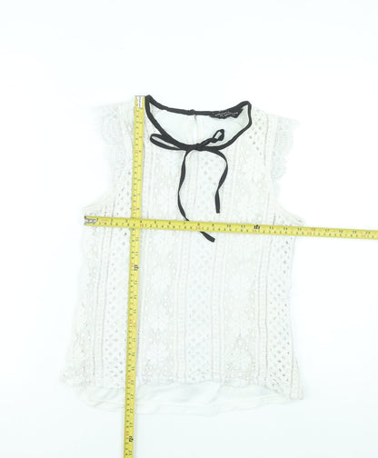 Womens UK Size 14 Dorothy Perkins Ivory Lace Blouse