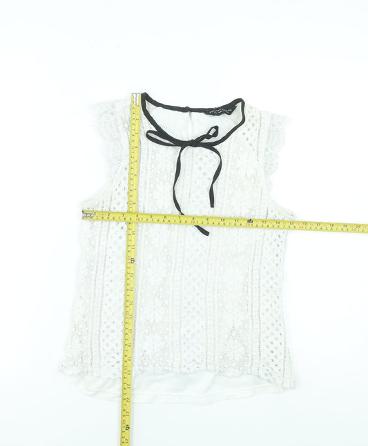 Womens UK Size 14 Dorothy Perkins Ivory Lace Blouse